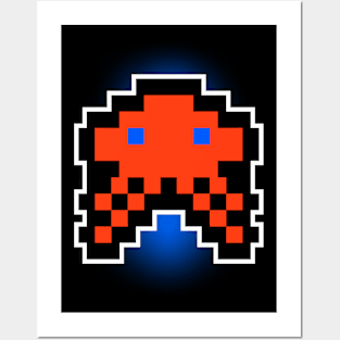 Orange Invader Posters and Art